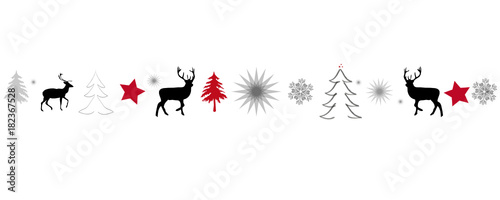 Weihnachtskarte Banner Band mit Weihnchtsmotiven als Hintergrund