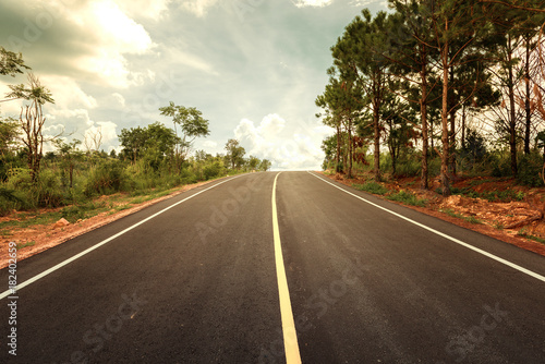 Asphalt road in rural