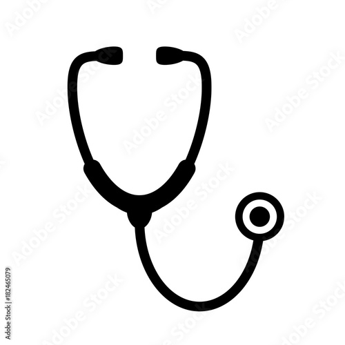 Stethoscope black silhouette vector icon