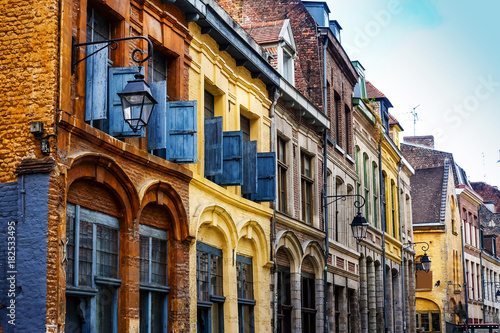 antique building view in Old Town Lille, France