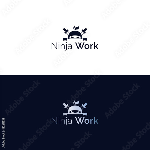 Vector ninja head mascot logo