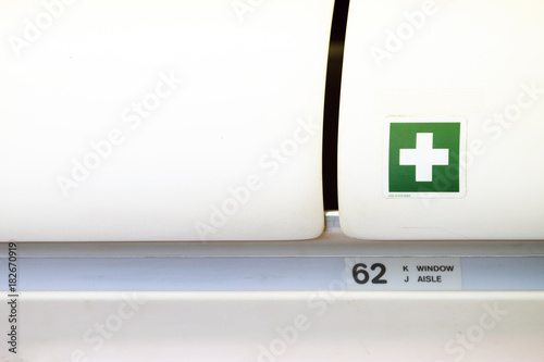 Overhead locker for medical stuffs in the airplane for unexpected emergency case