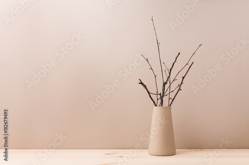 Ceramic vase with decorative branches