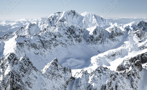 Beautiful snowy hills in High Tatras mountains, Slovakia