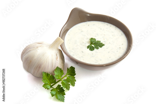 Garlic sauce in a bowl