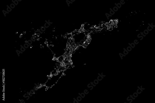Water splash isolated on Black background