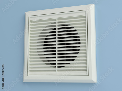 Ventilation grille - blue wall