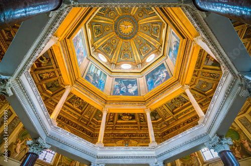 The dome of the Lateran Baptistery (San Giovanni in Fonte) near the Basilica of Saint John in Rome, italy.