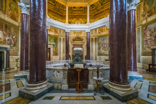 Lateran Baptistery (San Giovanni in Fonte) near the Basilica of Saint John in Rome, italy.