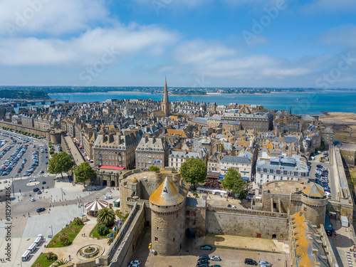 Aerial view of Saint-Malo city center