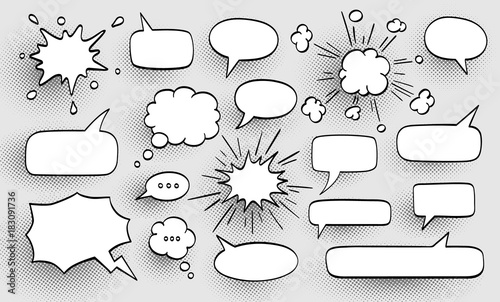 Set of speech bubbles.