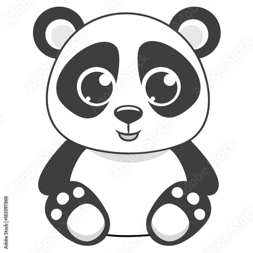Cartoon panda vector illustration.