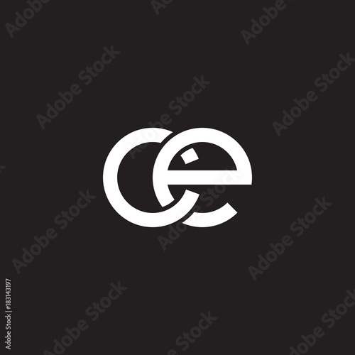 Initial lowercase letter ce, overlapping circle interlock logo, white color on black background