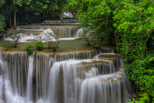 Huai-mae-kha-min waterfall, Beautiful waterwall in nationalpark of Kanchanaburi province, ThaiLand.