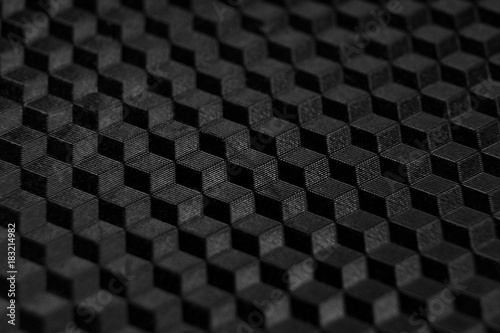 Texture of abstract black geometric grid for background. Macro photo