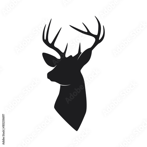 silhouette head deer