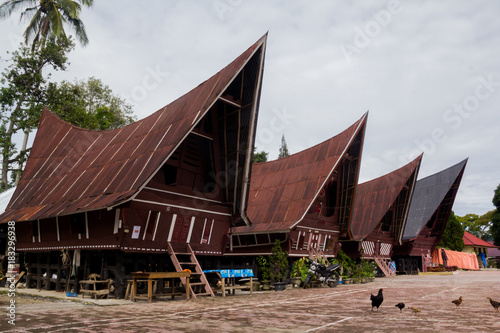 Traditional Batak house on the Samosir island North Sumatra Indonesia