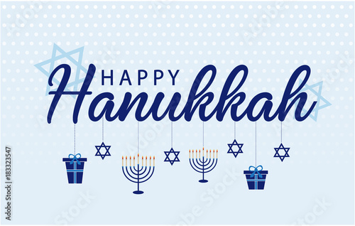 Happy Hanukkah greeting card or background. vector illustration.