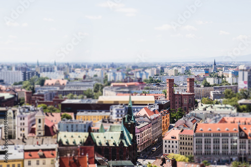 Panorama of Wroclaw, tilt-shift effect
