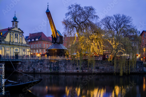 Fischmarkt Lüneburg am Winterabend