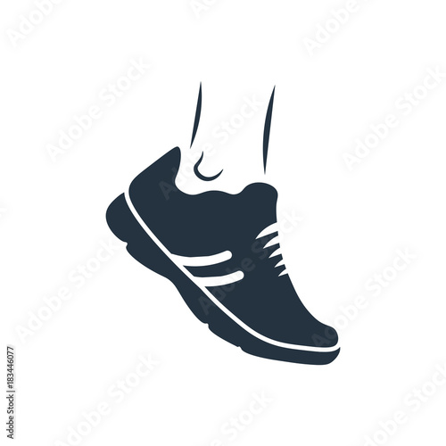 running shoes icon on white background, fitness, sport