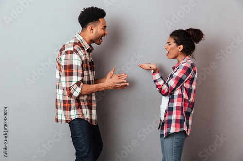 Portrait of a furious young african couple having a quarrel