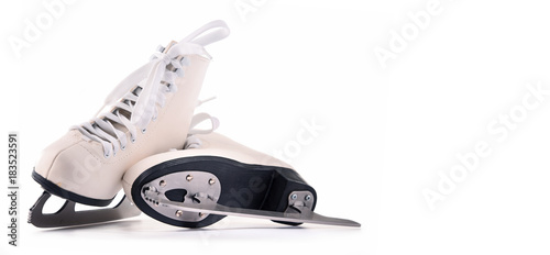 Pair of figure skates isolated on white background