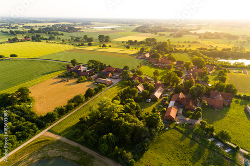 Ortschaft in Deutschland aus der Luft