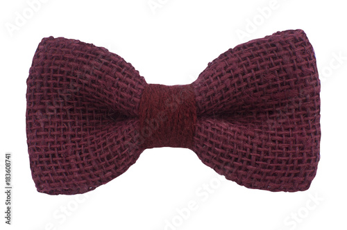 Claret bow tie in front view