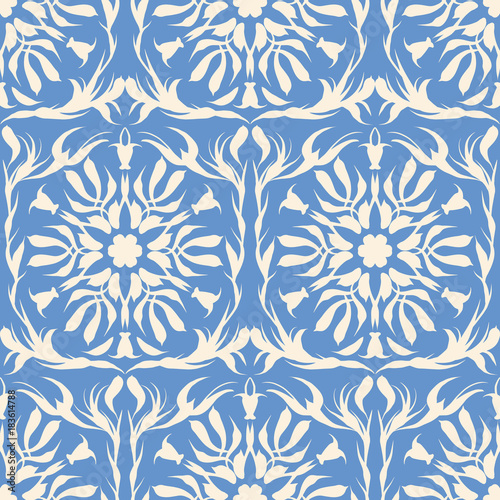 White and blue pattern