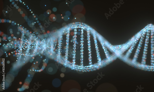 Colorful DNA molecule. Concept image of a structure of the genetic code.