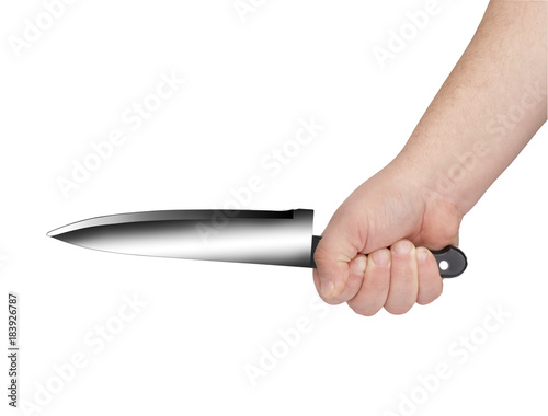 nóż szefa kuchni w dłoni