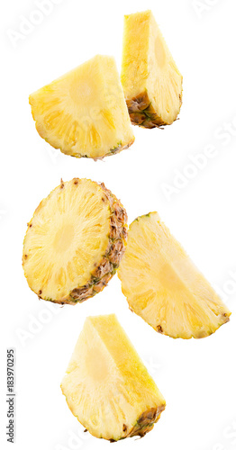 pineapple slices isolated on a white background
