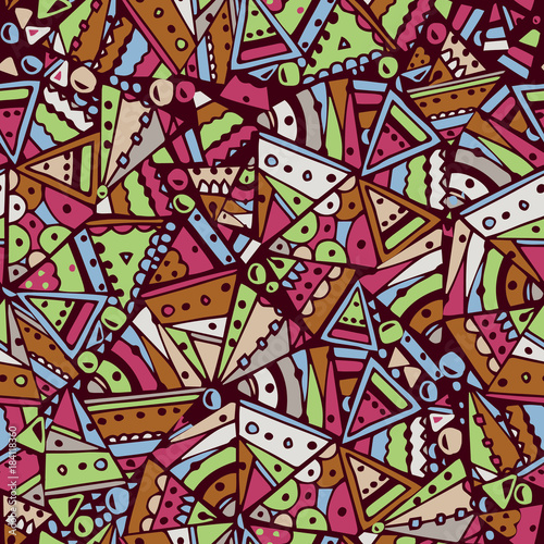 Seamless pattern with Ethnic Design. Vector illustration.