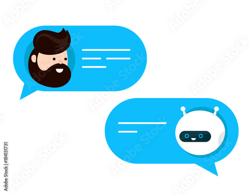 Cute smiling chat bot is written 