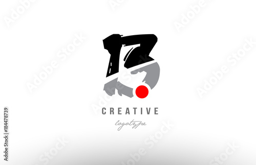 13 grunge black grey number logo icon design