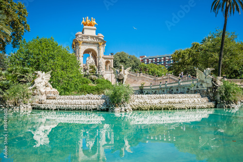 Fountain Park Ciutadella ( Parc de la Ciutadella ) in Barcelona, Catalonia, Spain