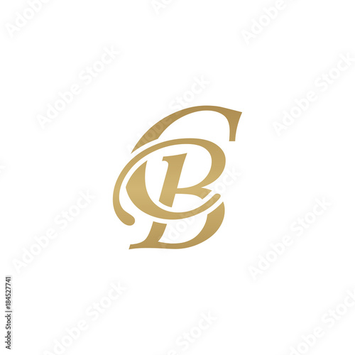 Initial letter CB, overlapping elegant monogram logo, luxury golden color