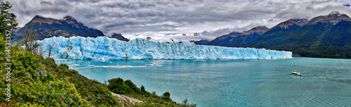 Vessel in front of Perito Moreno Glacier at Los Glaciares National Park N.P. (Argentina)