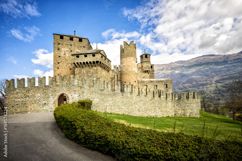 The Fenis Castle in Aosta Valley, Italy