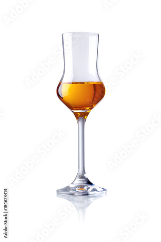 glass of brandy, isolated on white