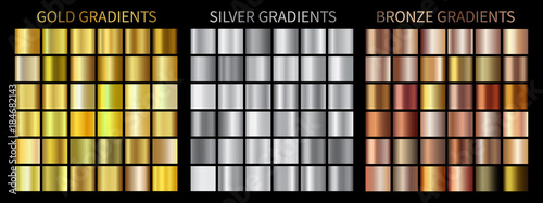 Gold, silver, bronze gradients