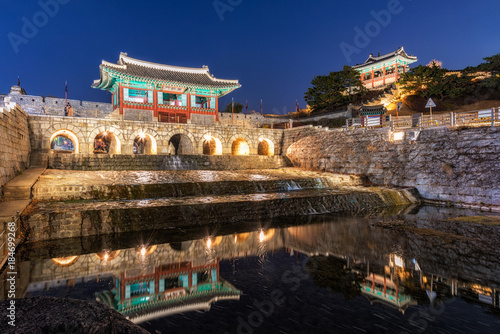 Hwahongmun Gate (Buksumun) in Hwaseong Fortress at suwon,Korea