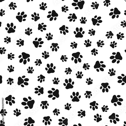 Dog paw print seamless