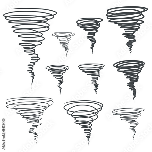 Tornado abstract drawing. Vector illustration