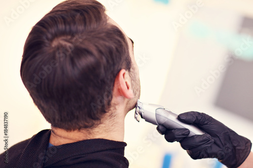 Adult man at the hair salon