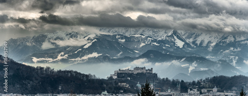 Winterpanorama mit Blick auf Salzburg
