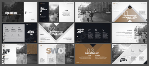 Gold black minimal presentation templates elements on a white background. Vector infographics. Use in Presentation, flyer and leaflet, corporate report, marketing, advertising, annual report, banner.