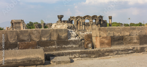 Ruins of Zvartnots (celestial angels) temple Armenia, Central Asia,