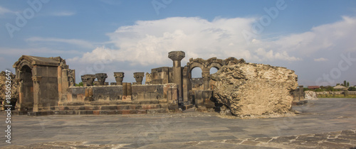 Ruins of Zvartnots (celestial angels) temple Armenia, Central Asia,